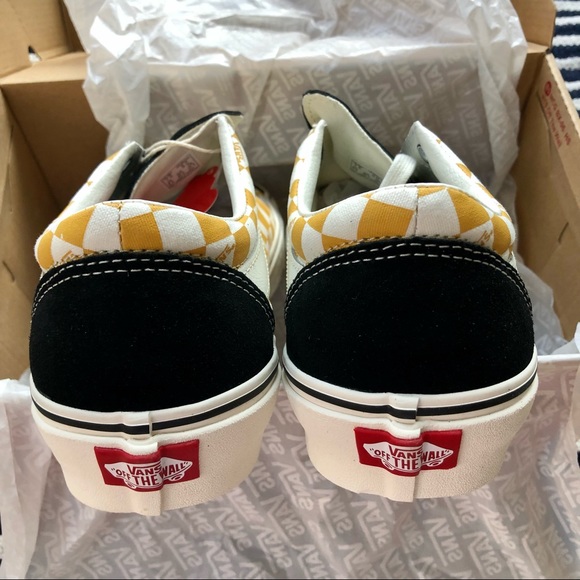 Vans Bold Ni Checkerboard Yellow Sneakers Black/Mango Mojito Retro Reissue - Picture 9 of 16